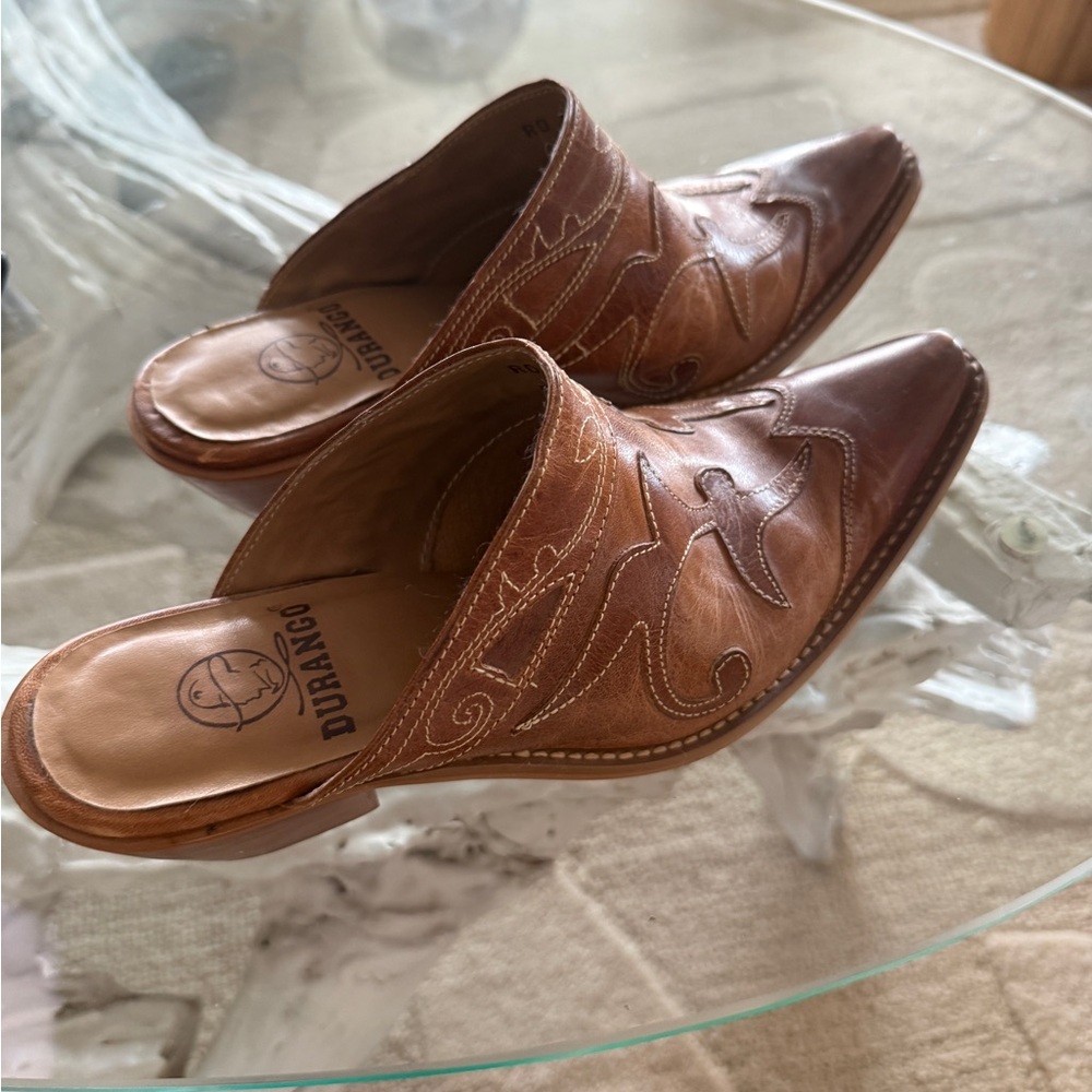 Durango Brown Leather Mules - Picture 3 of 5